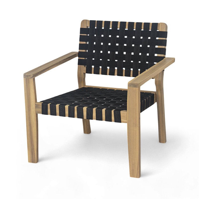 Ensemble de fauteuils en bois d'acacia Payton, Noir / teck clair