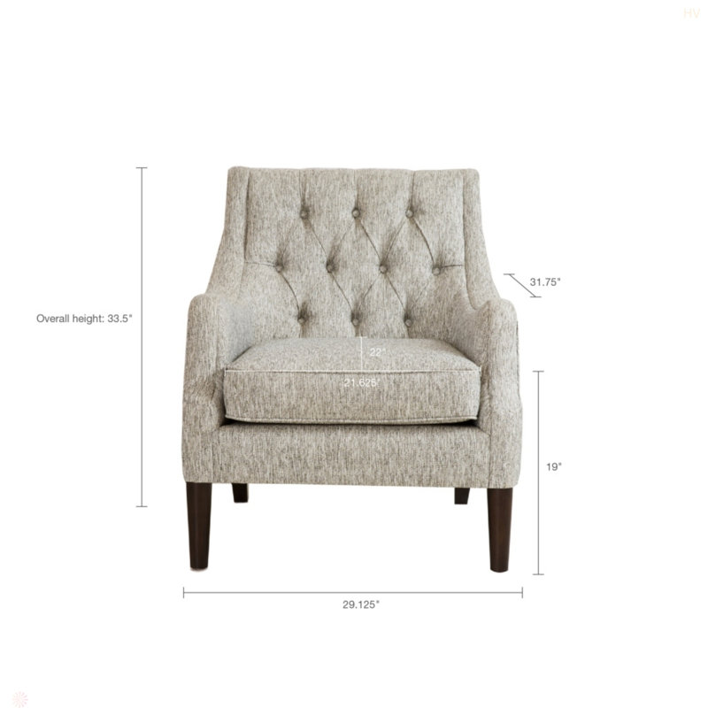 Fauteuil d'appoint capitonné, Gris