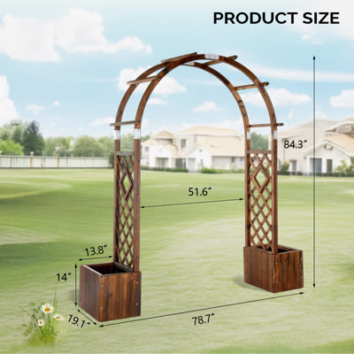 7Ft  Woode Arbor With Planters