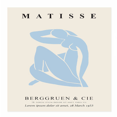 «People and Portraits Light Blue Matisse Woman Bohemian», reproduction d'art sans cadre