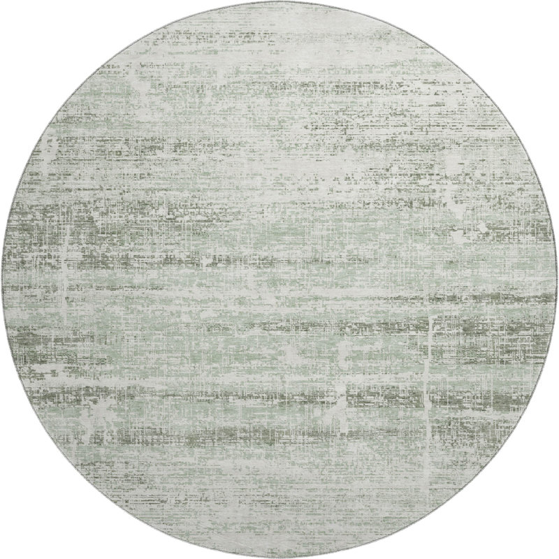 Premium Machine Washable Gerardo Sage Rug, Round 8'