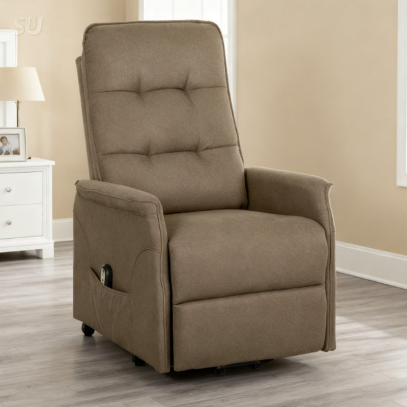 Canapé inclinable confortable en tissu avec télécommande, relevage électrique, poches latérales et assemblage rapide pour une détente facile, fauteuil inclinable