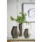 7X7x17" Aluminum Layered Chisel Oval Vase