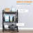 Walnut 3 Tier Kitchen Cart With 2 Sliding & Side Hooks, Compact For Efficient Storage Island Adaptable Various Room Settings