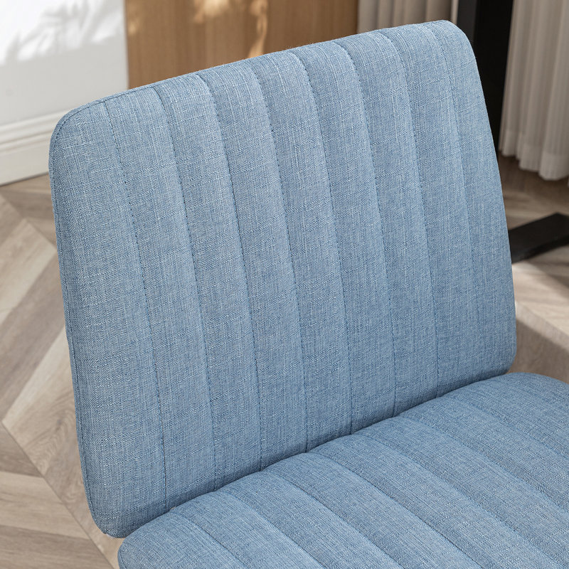 Chaise de bureau avec rembourrage en polyester, pivotant, hauteur réglable, roulettes, Bleu