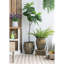 Ensemble de 2 pots de fleurs en fer vieilli, L: 13 x 13 x 14,5 po: 11 x 11 x 13,5 po