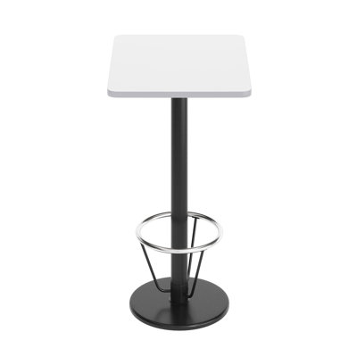 Plateau de table rectangulaire en stratifié avec base ronde et anneau de pied Basnight