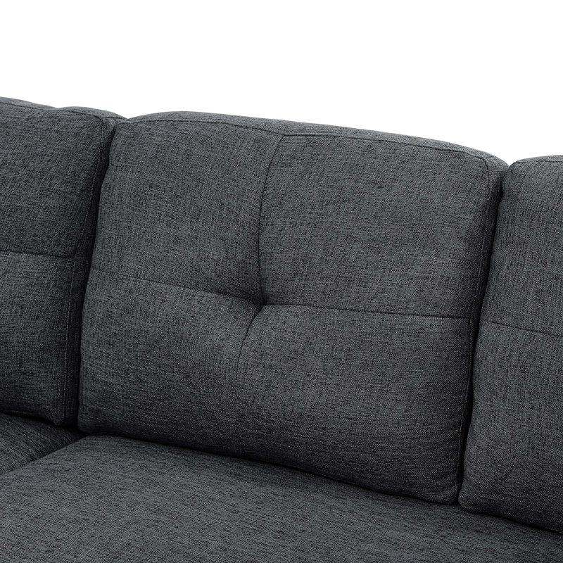 Canapé-lit modulaire avec rangement, Tissu gris