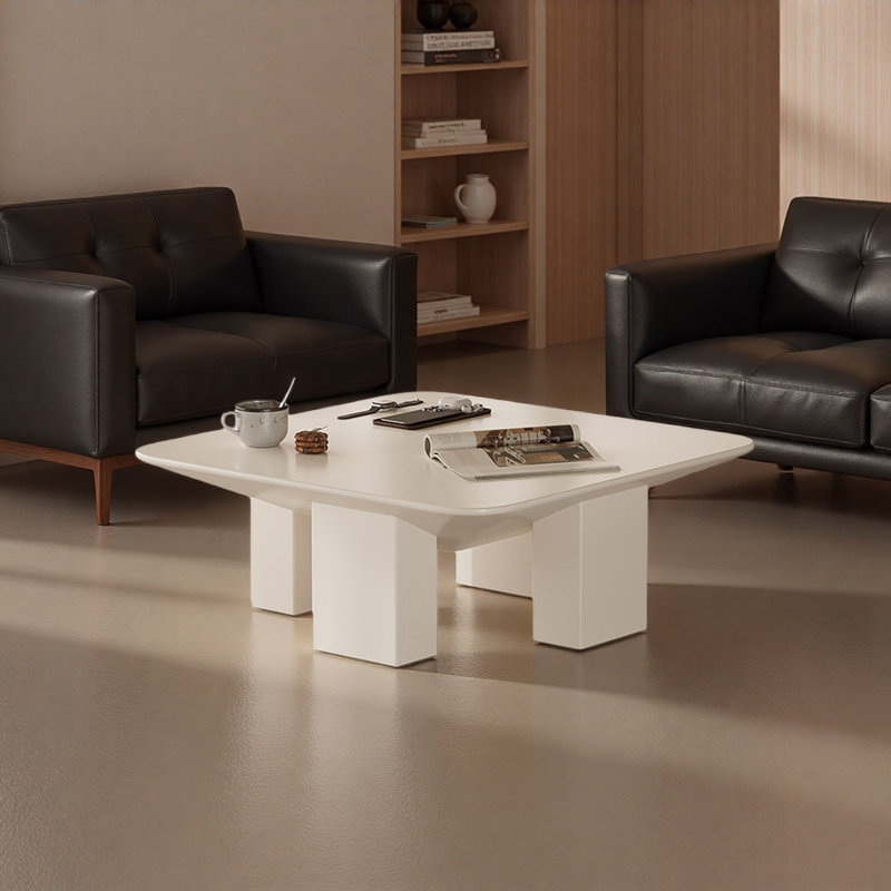 Table basse de style moderne et minimaliste, Blanc, Blanc