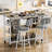 3 - Person Four Leg Dining Set, Bar Table Set With Storage And Wine Shelves, With Counter Height Faux Marble Table And 2 Stools, Space Saving Bar Table And Chairs Set For Dining Room
