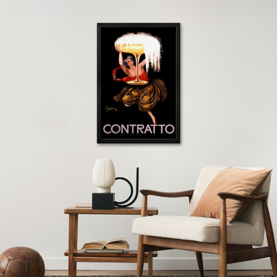 «Contratto Champagne», affiche vintage encadrée par Leonetto Cappiello