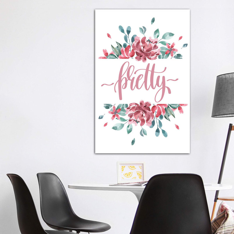 Jolie fleur - impression d'art graphique, Toile tendue, Pas de tapis, H 60 po x l 40po x P 1,5 po