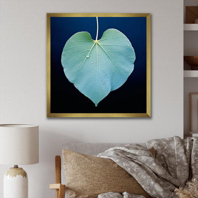 Impressions de feuilles subtiles bleu sarcelle tendresse II