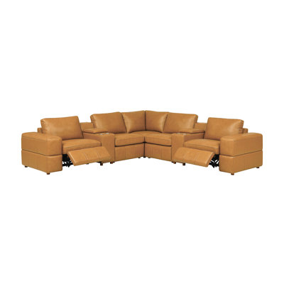Thameskinsbury Leather Match Reclining Modular Sectional