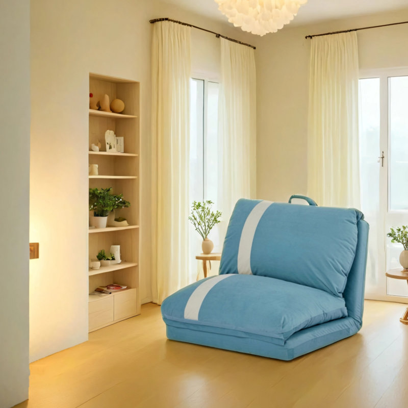 Canapé-lit en velours côtelé à dossier réglable à 6 vitesses, Bleu