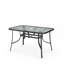 Courchevel Rectangular Metal Outdoor Dining Table With Umbrella Hole , 120cm W-1420541224-1420541225