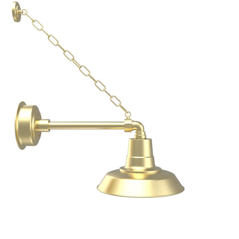 Luminaire de grange d'extérieur à DEL Haleigh, H 13 po x l 12 po x P 23 po, Vert rétro