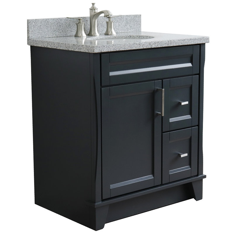 Ensemble de meuble-lavabo simple 31 po Brees, Noir galaxie, Gris foncé