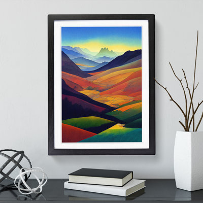 Meadow Landscape Watercolour No.4 - Framed Print