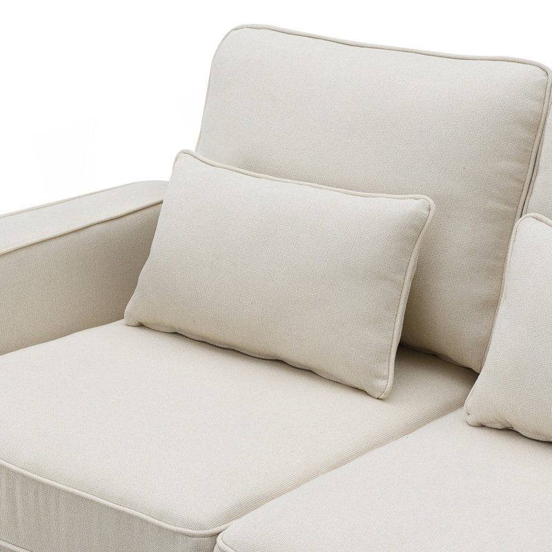 Goutier Arm Sofa, Beige 100% Linen