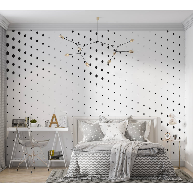 Papier peint de qualité supérieure - Motif à pois, L 40 po x l 60 po
