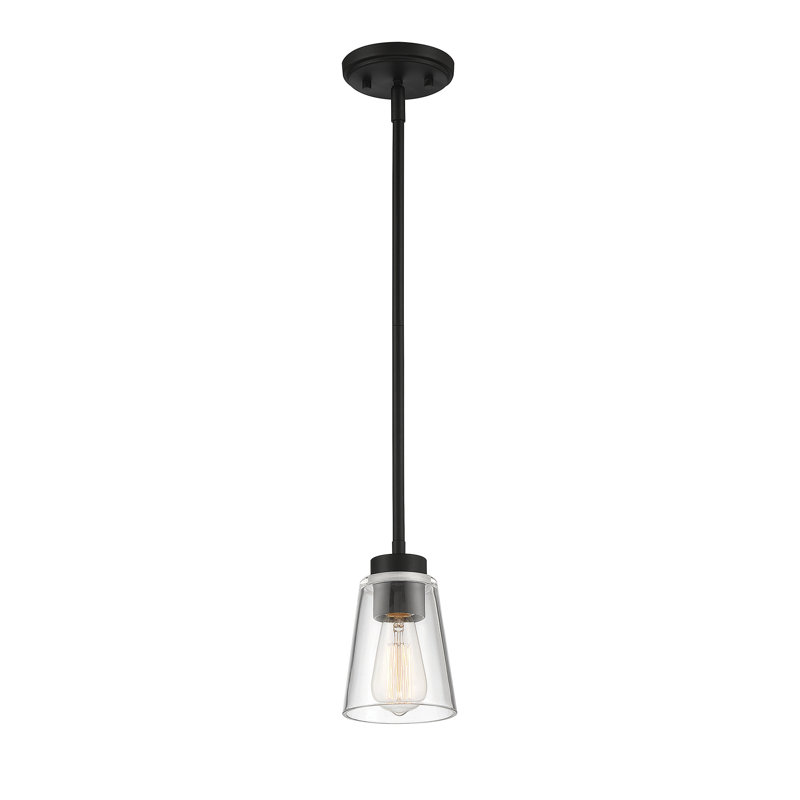 Macklin 1 - Light Single Cone Pendant in Matte Black, Matte Black