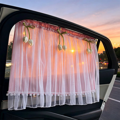 Car Suction Cup Sun Shade Curtain Auto Vehicle Window Secrecy Cover Easily Install Dismantle Suitable For All Car Models Rays Enhances Interior Comfortable