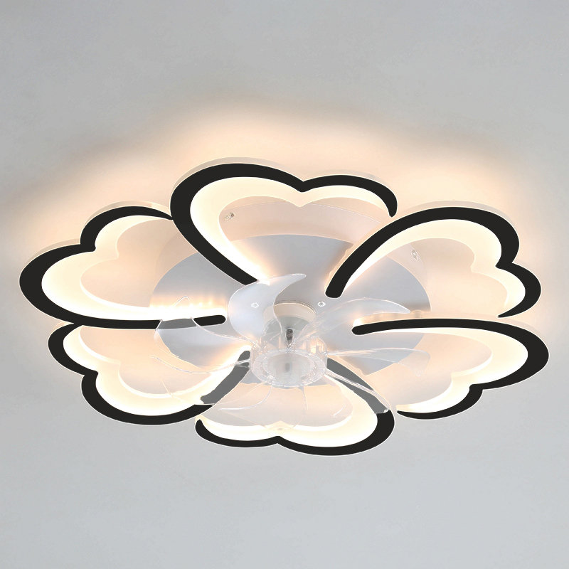 Ventilateur de plafond 26,7 po noir avec lumières, télécommande 3 températures de couleur, ventilateur à 6 vitesses