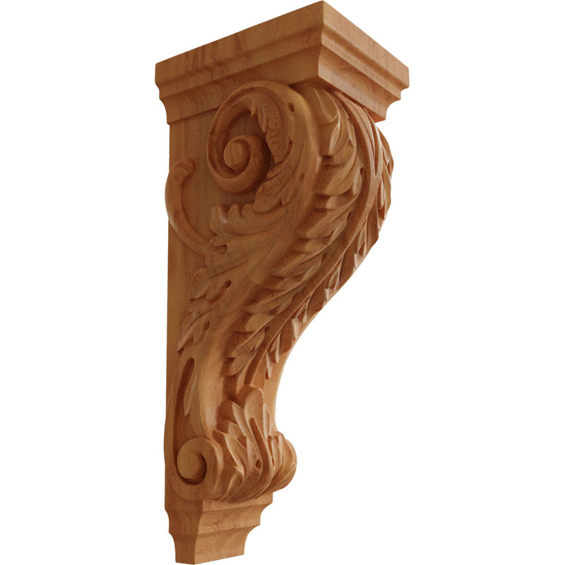 Support en bois / corbeau H 18 po x l 6 po x P 7,5 po, Chêne rouge