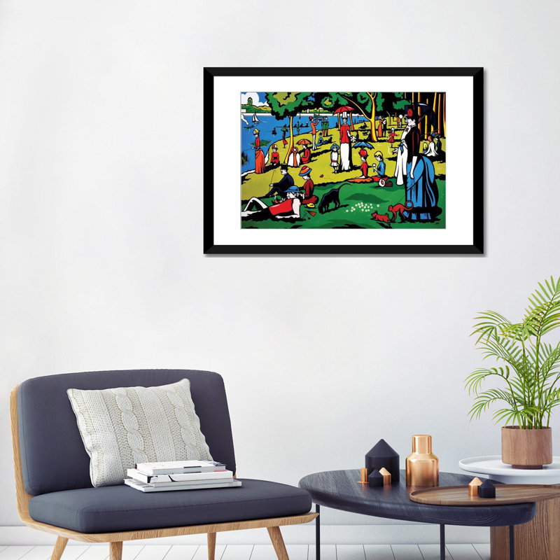 « a dimanche après-midi sur l’îlot de la grande jatte », impression sur toile, H 24 po x l 32 po x P 1 po, Blanc