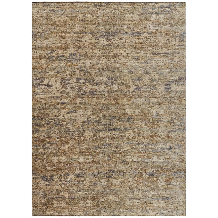 Machine Washable Indoor/Outdoor Hashlamoun ACN2324 Ikat Rug