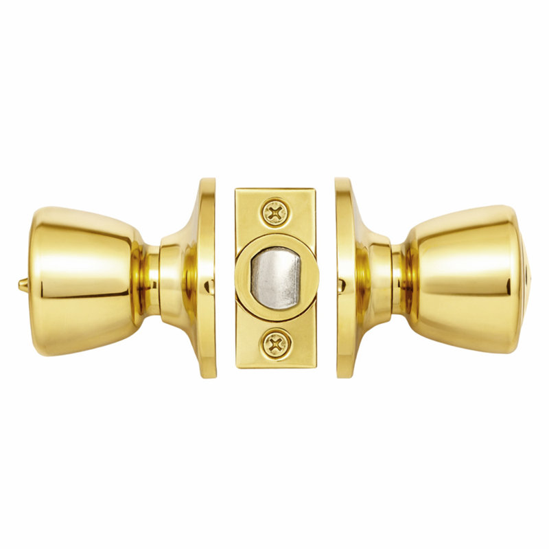 Terrace Keyed Door Knob, Polished Brass