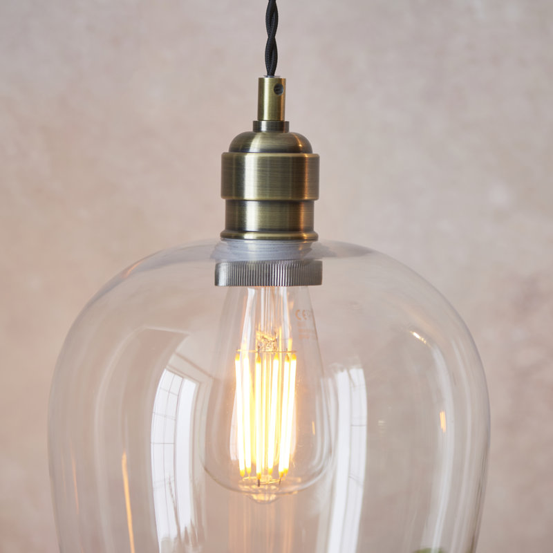 Hovey 1 - Light Single Pendant, 47cm H x 21cm W x 21cm D, Antique Brass