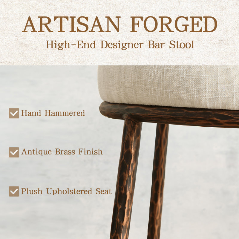  Tabouret de bar 26,5 po Gelder, Bronze martelé
