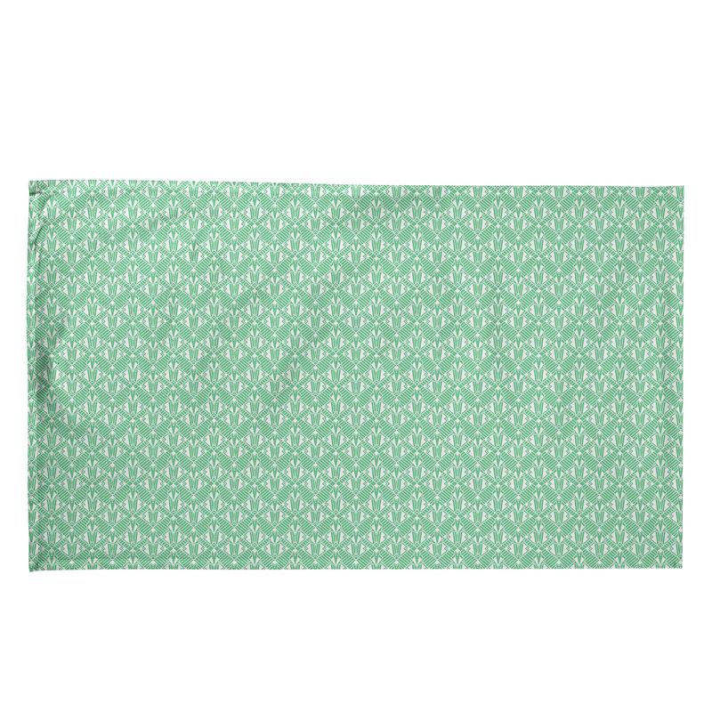 Serviette de thé art déco de substitution, Sergé de coton, Vert
