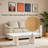 White Solid Wood Rattan-style Coffee Table