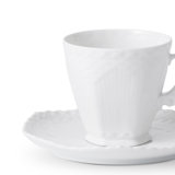 White Fluted Full Lace Porcelain Cappuccino Cup