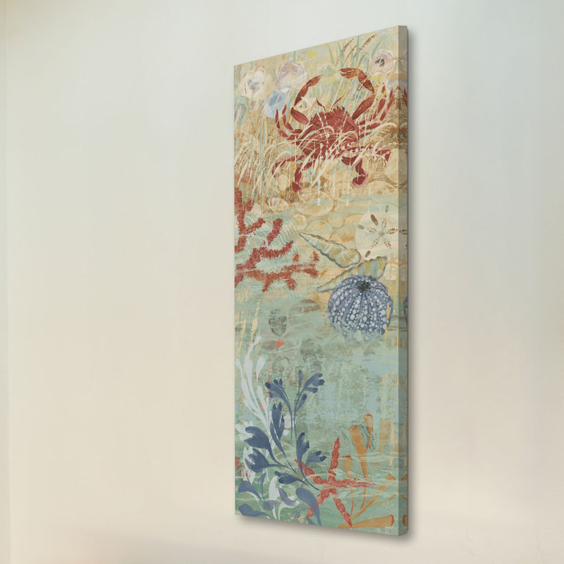 Floral Frenzy Coastal VI by Alan Hopfensperger - Wrapped Canvas Painting, 76cm H x 25cm W