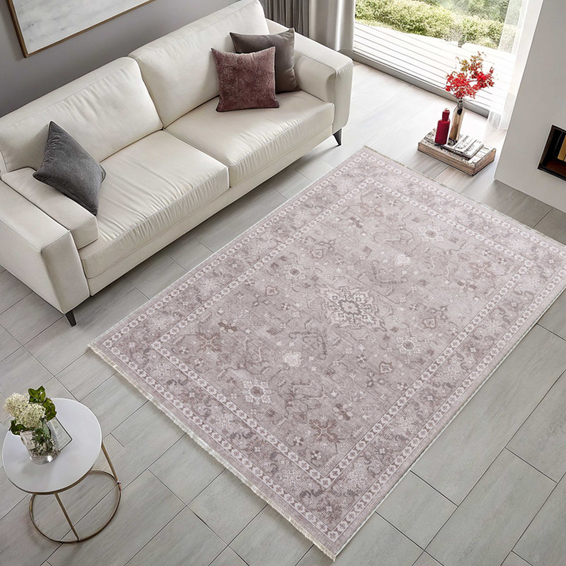Chenille de coton oriental beige Kilim à base de coton antidérapant Kilim, Rectangle 2 pi 8 po x 13 pi 2 po