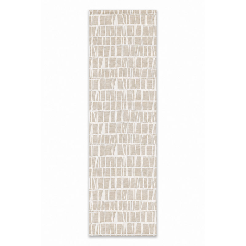 Hartsville Geometric Table Runner, Beige