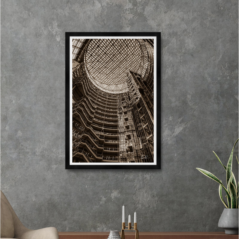 Atrium At The Thompson Center In Sepia Print by Tim Klein