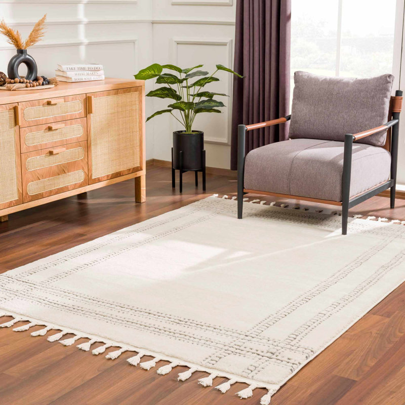 Tapis marocain en polypropylène tissé à la machine Javyion, Rectangle 7 pi 10 po x 10 pi