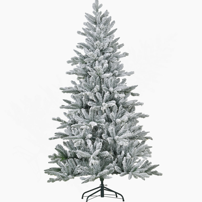 Arbre de Noël artificiel régulier (double) avec aiguilles blanches, H 5,91 pi