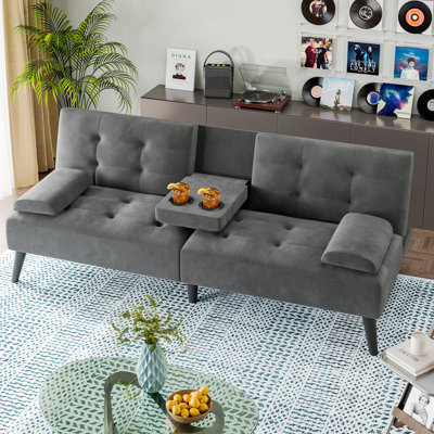 Aldiana 64.2" Convertible Futon Upholstered Sofa Bed