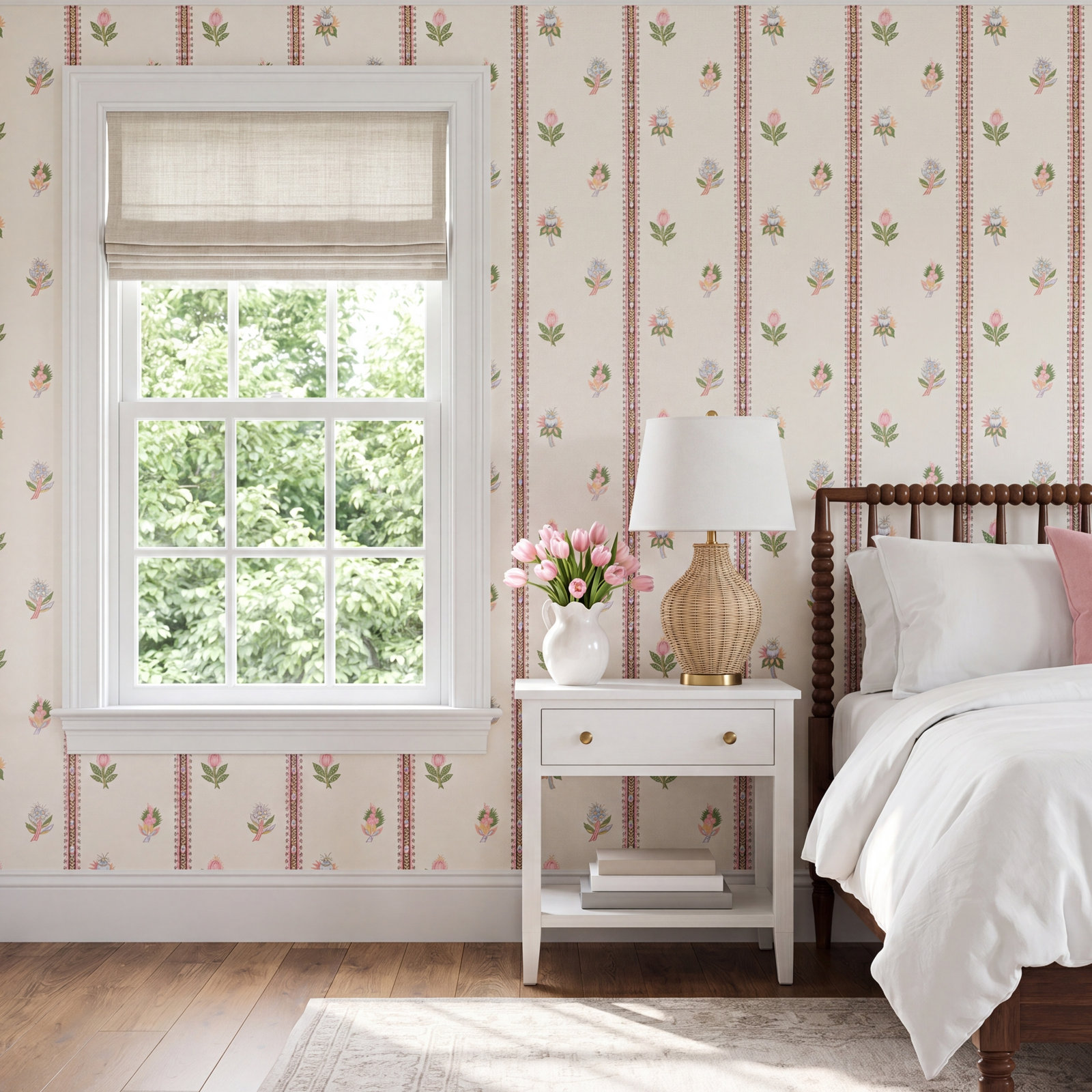 Les Fleurs Exotiques Wallpaper, Antique Rose