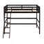 Lit mezzanine simple en bois massif avec échelle-189857669