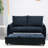 Navy Futon Couch With 2 Storage Pockets, Adjustable And Smooth Surface Comfortable Seating & Practical Compartment