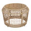 Table d'appoint ronde en bois d'acacia avec structure en corde tissée beige clair, plateau en teck, capacité de 150 lb, aucun assemblage requis, table d'appoint résistante aux intempéries pour le salon de patio