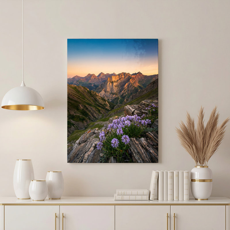 Fleurs de montagne, art mural sur toile, ensemble de 1, 1218