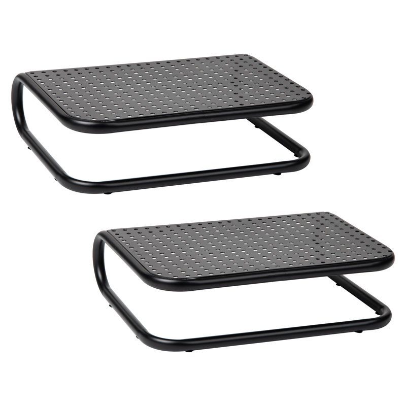Support pour écran Mind Reader, support pour ordinateur portable ventilé, organisateur de bureau, métal, L 14,25 po x l 11 po x H 4,25 po, paquet de 2, noir